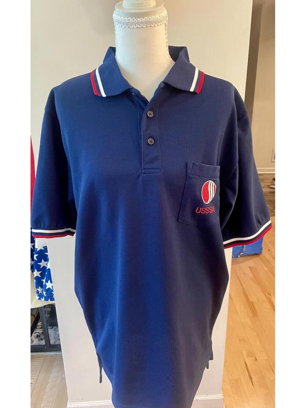 Vintage BIKE USSSA Navy Blue Embroidered Polo Shirt Size S